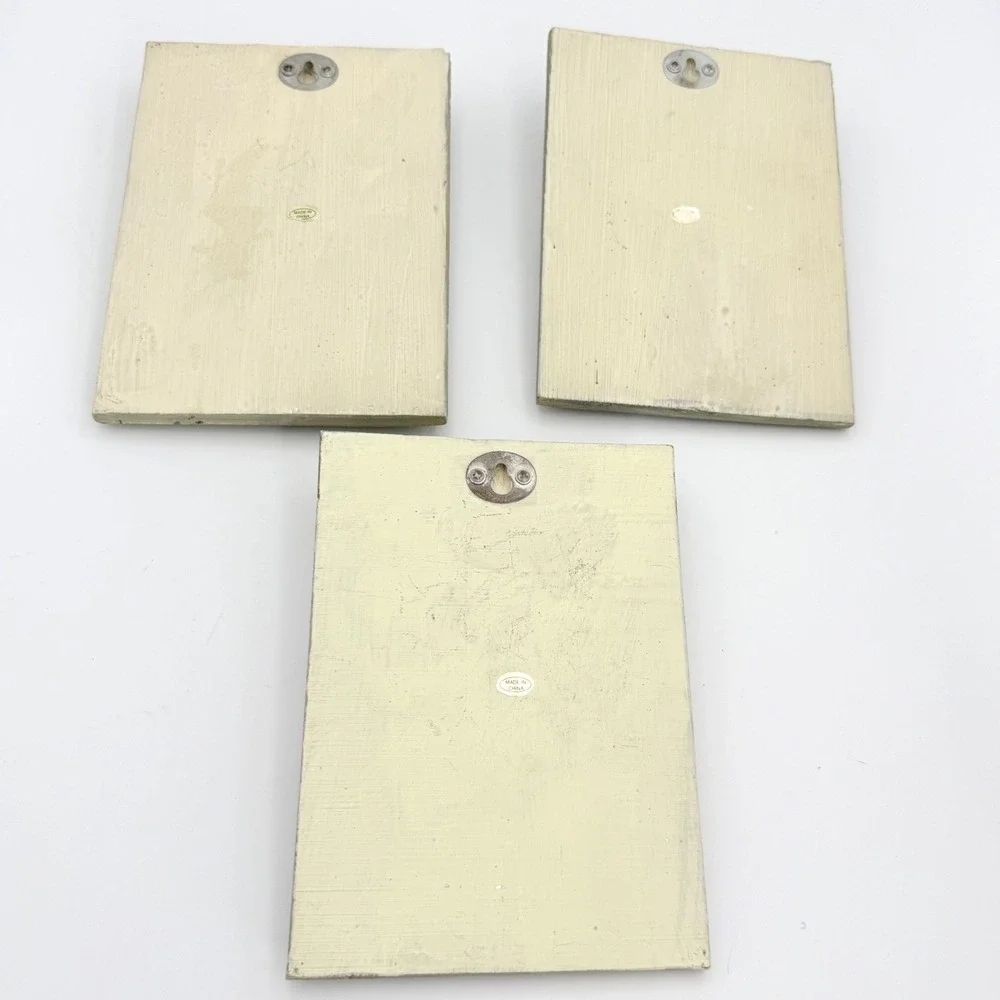 Vintage Wine Grape Wall Plaques‎ Set Pinot Gris Chardonnay Cabernet Decor